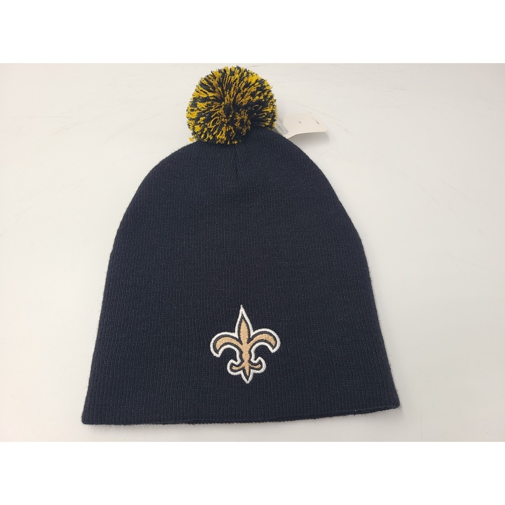 New Orleans Saints NFL Team Apparel Pom Beanie Winter Knit Hat Stocking Cap Men